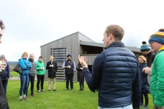 People out on a team building field trip.