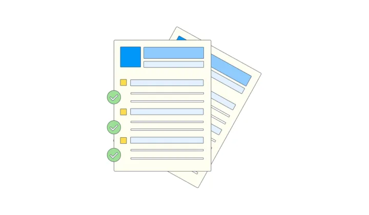 illustration of documents showing AML checks being confirmed.