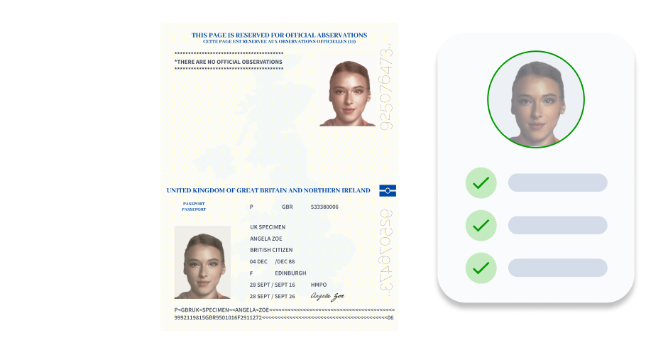 image of a passport with a report of the persons checks approved.