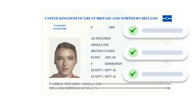 image of passport which check marks next to it showing it has approved results.