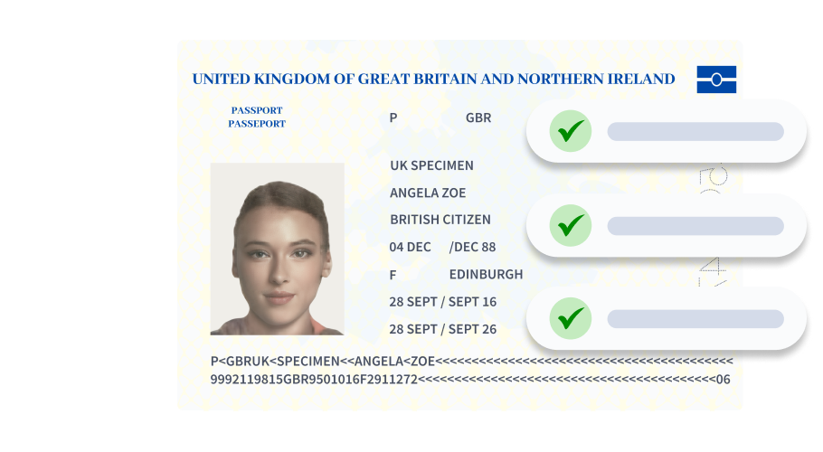 image of passport which check marks next to it showing it has approved results.