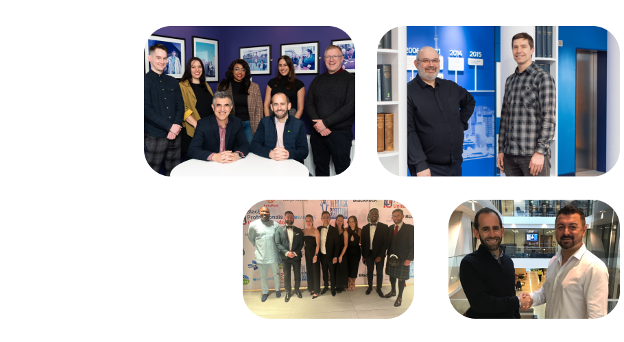 image collage of Amiqus employees at events with our company partners.