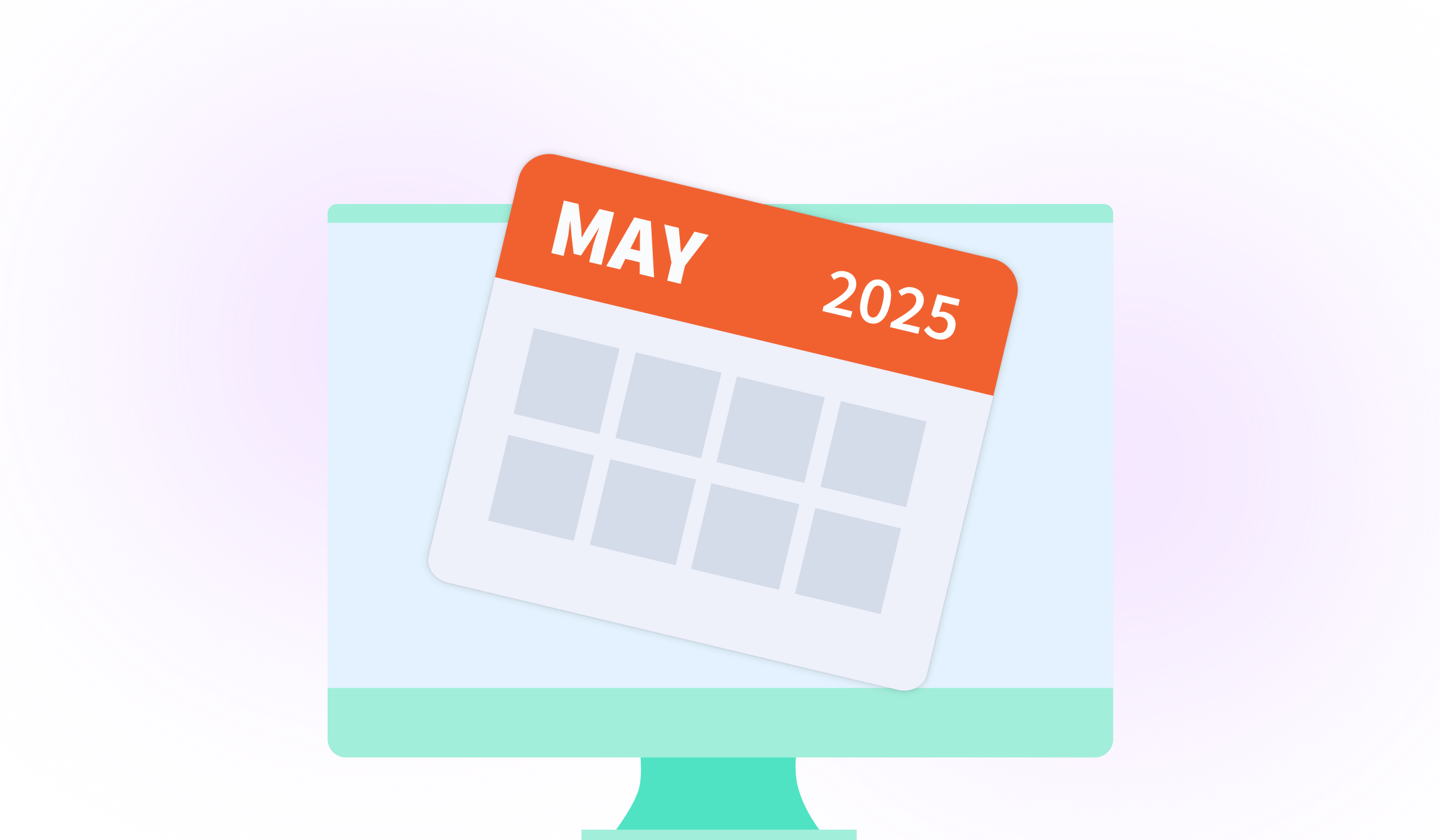 illustrative desktop showing month of May on calendar