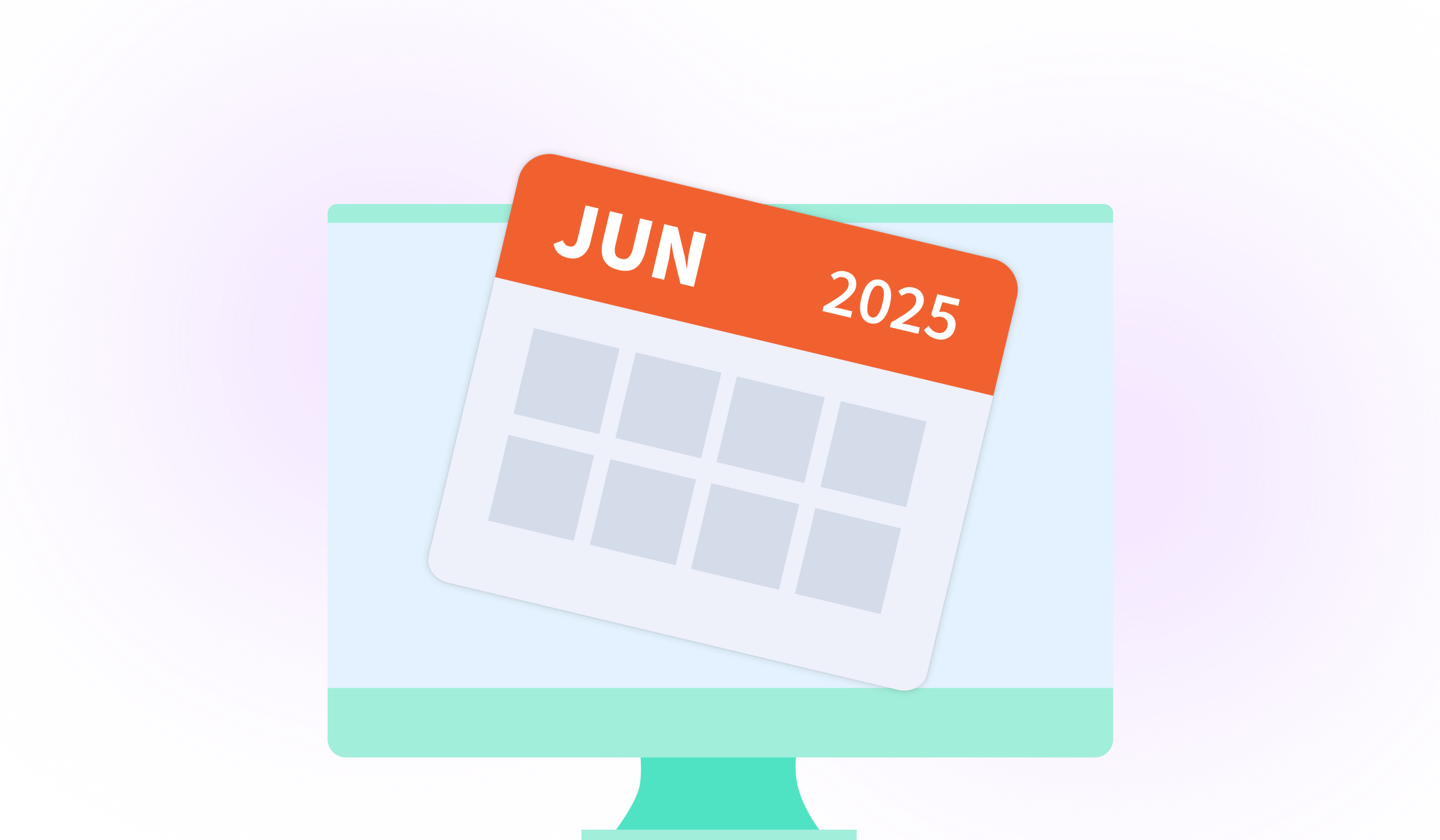 illustrative desktop showing month of June on calendar