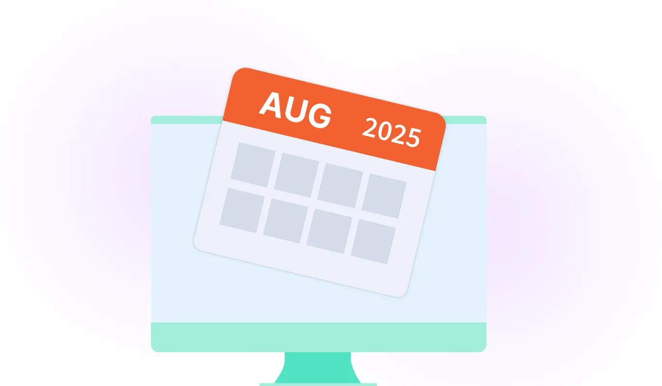 Calendar for August 2025