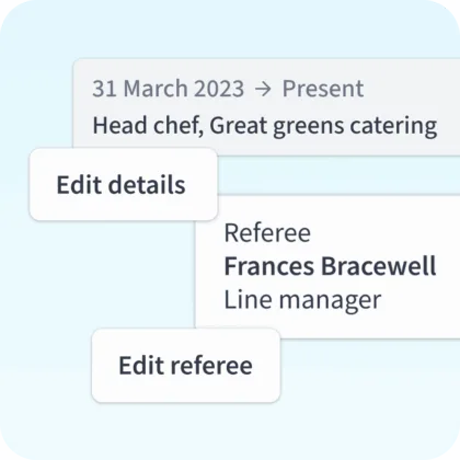 Automated Employment Referencing screenshots